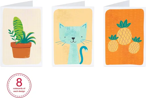 Vista 3 de American Greetings Tarjetas surtidas en blanco, lindos animales e iconos (48 unidades)