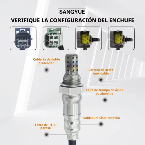 Vista 3 de Kit de 4 sensores de oxígeno para Nissan Xterra/Frontier/Pathfinder 4.0L 2005-2006 corriente ascendente + corriente descendente Para Nissan