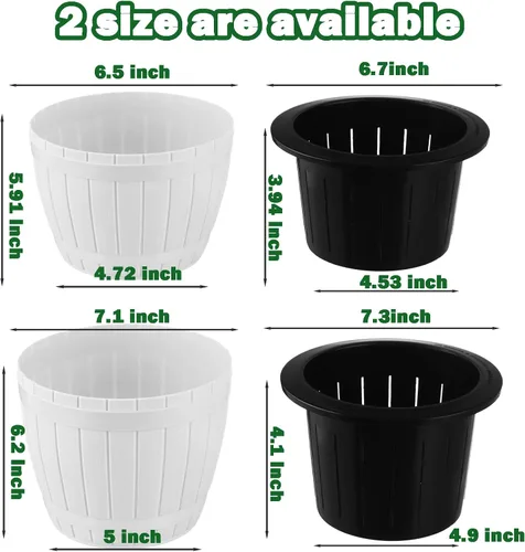 Vista 6 de Planterhoma Paquete de 3 macetas de riego automático para plantas de interior, macetas de plástico de 7.1 pulgadas, color blanco