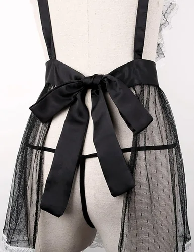 Vista 6 de Conjunto de lencería sexy para mujer Mflying Juego de delantal de lencería de doncella de Cosplay