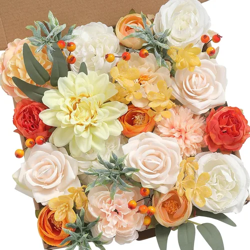 Vista 19 de Serra Flora Caja Combo de Flores Artificiales para Ramos de Boda DIY, Centros de Mesa, Arreglos, Despedida de Soltera, Fiesta, Decoraciones