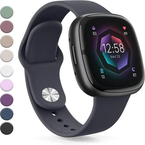 Vista 20 de Correa compatible con Fitbit Sense 2 / Sense Bands, Fitbit Versa 4 / Versa 3 bandas para mujeres y hombres, correa de repuesto de silicona suave