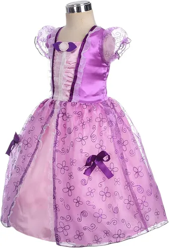 Vista 2 de Dressy Daisy Disfraz de princesa para niñas pequeñas, disfraz de Halloween, fiesta de cumpleaños, color morado