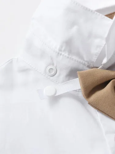 Vista 36 de Conjunto de pantalones para bebé, camisa de manga larga + pantalones + corbatín + tirantes, trajes de caballero para niños pequeños