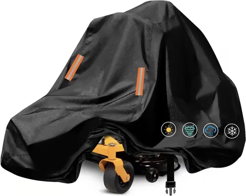 Vista 11 de Funda para cortacéspedes de montar impermeable para exteriores, fundas resistentes para tractor 600D anti-UV, ajuste universal para plataformas