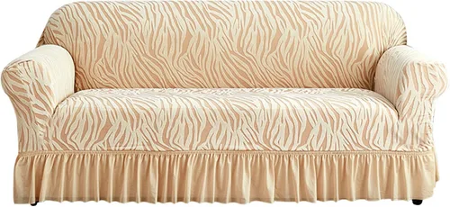 Vista 12 de MBROS Funda de sofá con falda, funda de sofá de alta elasticidad, protector de muebles para sala de estar, tela elástica de elastano, funda de sofá