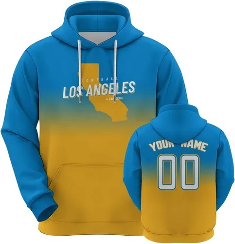 Vista 18 de Custom Football City Map Gradient Hoodies-Personalized Name Number Hooded Sweatshirts Football Fans Gifts for Men,Women,Youth