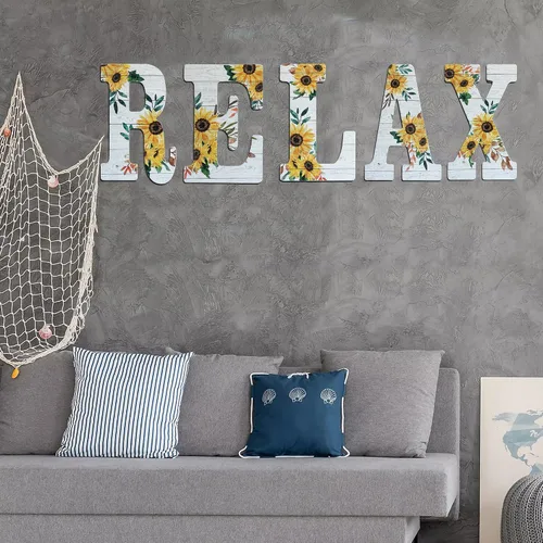 Vista 5 de COLLECTIVE HOME - Letras de madera de 12 pulgadas para decoración de pared, letrero rústico de pared, letreros decorativos para colgar, número