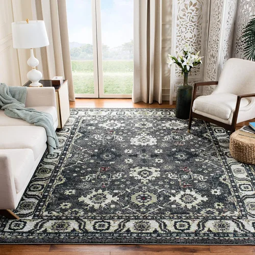 Vista 29 de SAFAVIEH Vintage Hamadan Collection - Alfombra de área de 2 pies 3 pulgadas x 4 pies, naranja y azul, diseño tradicional persa, no desprende pelusa