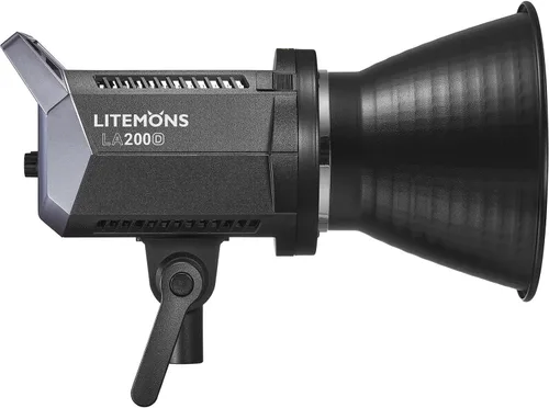 Vista 2 de Godox Litemons LA200D - Luz de video LED de 200 W con montaje Bowens, 101000lux/3.3 ft, 5600K, CRI/TLCI 97+, control de aplicación, 8 efectos