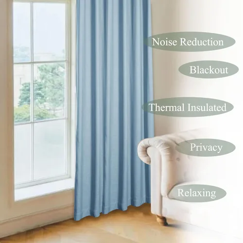 Vista 5 de Frelement Cortinas opacas extralargas de 108 pulgadas de largo, para sala de estar, cortinas de lino con bloqueo de luz, cortinas con aislamiento