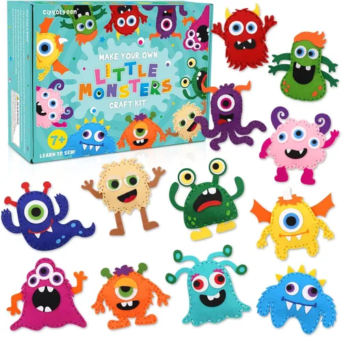 Vista 8 de CiyvoLyeen Kit de Costura de Aves Silvestres para Niños y Niñas Kit de Costura de Animales para Principiantes Conjunto de 12 Proyectos de Costura