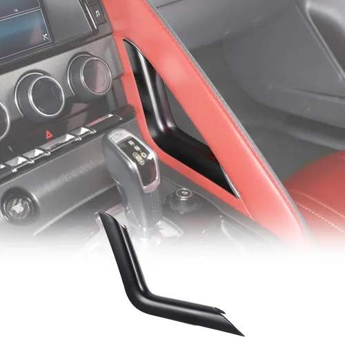 Vista 9 de Daeiclru Cubierta lateral del panel de palanca de cambios de la consola central compatible con Jaguar F-Type 2013-2024, tira de ajuste lateral