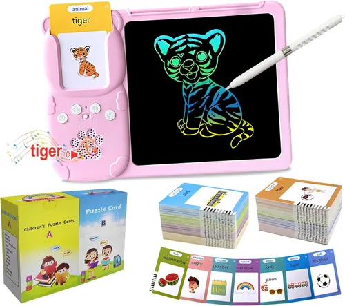 Vista 10 de Rylai Juguetes para Niños Pequeños Tarjetas Flash Parlantes, Recursos de Aprendizaje de Kindergarten 510 Palabras Visuales con Tableta de Dibujo