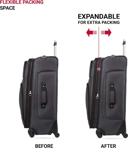 Vista 5 de SwissGear Gris oscuro 3 Piece Set 212527 Equipaje Sion Softside con ruedas giratorias