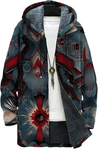 Vista 33 de Mens Hooded Cardigan Japanese Art Zip Up Long Sleeve Sweater Hoodie Dragon Print Coat with Pockets