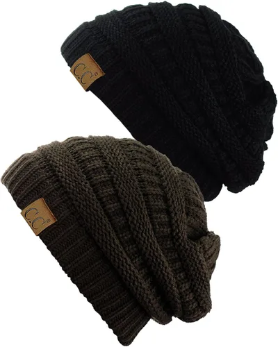 Vista 7 de Gorro a la moda de tejido suave abultado, cálido y elástico de C.C
