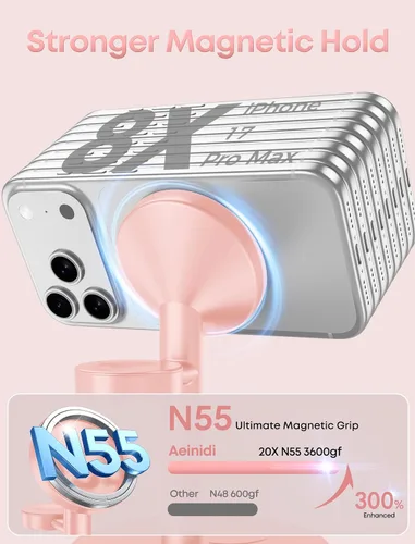 Vista 6 de Aeinidi Estación de carga rápida inalámbrica 3 en 1 de 25 W para cargador MagSafe de Apple Rosa
