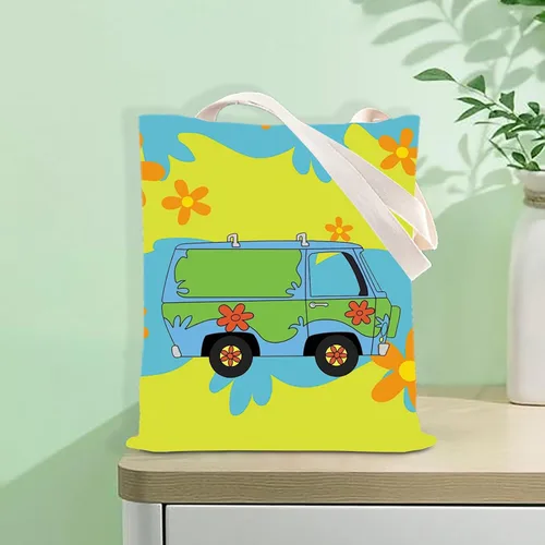 Vista 6 de Bolsa de hombro de película de dibujos animados Máquina de bolsa de mano para automóvil, regalo para mejor amigo, bolsa misteriosa para furgoneta