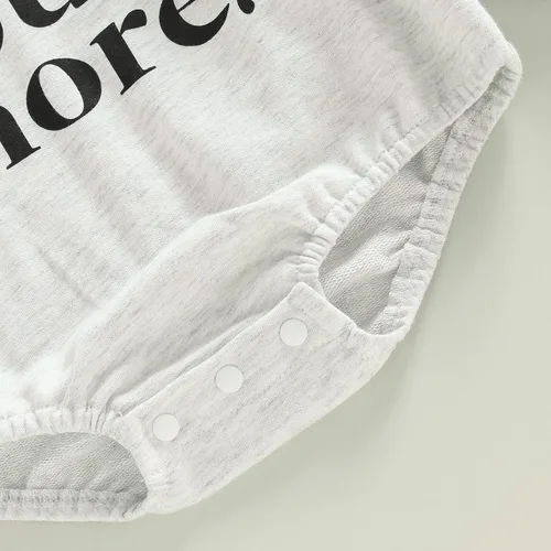 Vista 14 de Enterizo de manga larga con estampado de letras para bebés, niñas y niños
