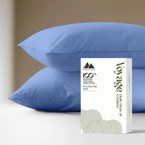 Vista 21 de Mayfair Linen Voyage Collection - Juego de 4 fundas de almohada de algodón egipcio de lujo de la serie 600, color blanco, suaves, refrescantes