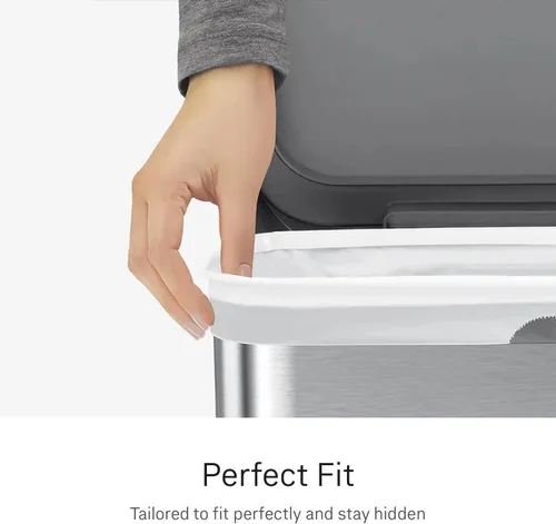 Vista 2 de simplehuman Code P 100 forros de ajuste personalizado, bolsas de basura de cocina con cordón, dispensador uno por uno sin desorden, extra grueso
