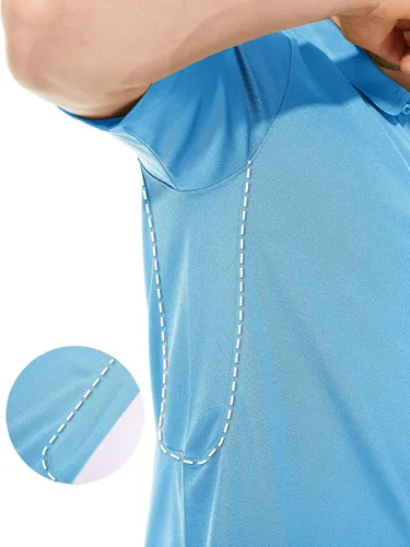 Vista 3 de TACVASEN - Camiseta de cuello polo táctica para hombre, diseño de manga larga y corta, para deportes y uso al aire libre