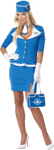 Vista 6 de California Costumes, Disfraz de azafata retro para mujer