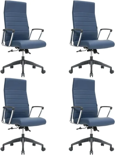Vista 25 de LeisureMod Hilton Leather Executive Office Chair, Adjustable Height Negro