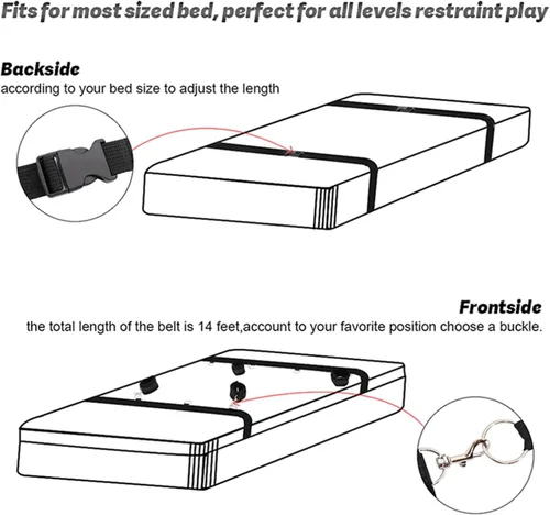 Vista 7 de Bed Bonage - Restricciones para adultos sexuales para adultos, cuerda de servidumbre y cuerda para brazos y piernas restricciones para la cama