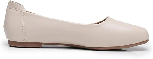 Vista 3 de VenusCelia - Zapatos bajos de baile para mujer Beige (Beige PU)