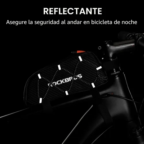 Vista 4 de ROCKBROS Bolsa de Tubo Superior para Bicicleta Bolsa de Marco Frontal para Bicicleta Accesorios para Bicicleta Compatible con iPhone 14/13/12 Pro