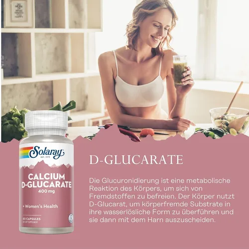 Vista 2 de Solaray D-glucarato de calcio, cápsula (Btl-plástico) 400mg 60ct