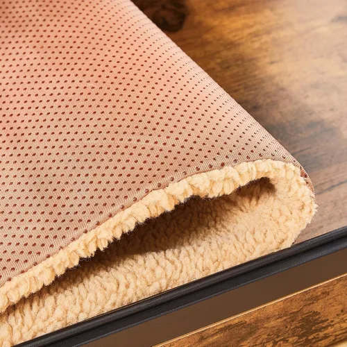 Vista 8 de Yaheetech Jaula para Perros de 40'' como Mueble con Cojín, Jaula de Madera para Perros con Puertas Dobles/Patas Ajustables, Mesa Lateral para Perros