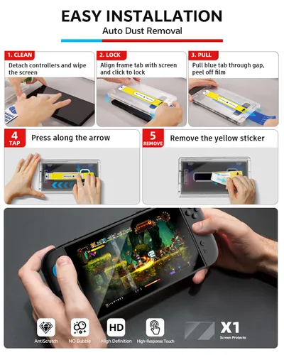 Vista 6 de Pro Controllers Accessories Bundle for Nintendo Switch 2 18-in-1: Carrying Case, Screen Protector, Thumb Grip for Joycon, Dockable Console