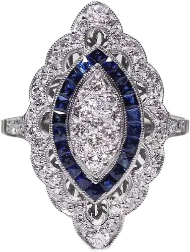 Vista 5 de Anillo de plata de ley 925 brillante con diamantes de zafiro, corte lágrima, circonita cúbica, anillos de compromiso de eternidad, anillo de boda