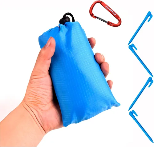 Vista 4 de Lona impermeable para camping, lona ultraligera para camping, senderismo y actividades al aire libre (negro)