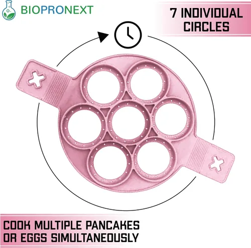 Vista 4 de Molde de silicona antiadherente para panqueques – Molde para panqueques de 7 círculos – Molde de silicona para panqueques – Anillos de silicona
