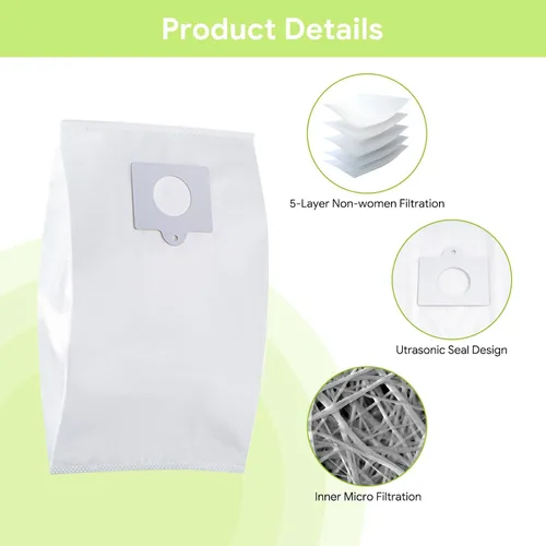 Vista 3 de Puredaisy - Bolsas de repuesto para aspiradoras Kenmore - Paquete de 6 bolsas - Compatible con las series tipo C/Q 5055, 50555, 50557, 50558 y tipo