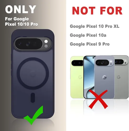 Vista 1067 de Funda para Google Pixel 10 Pro XL, cubierta magnética mate, color negro Fit for MagSafe, Screen Protector included, Shockproof Military Grade