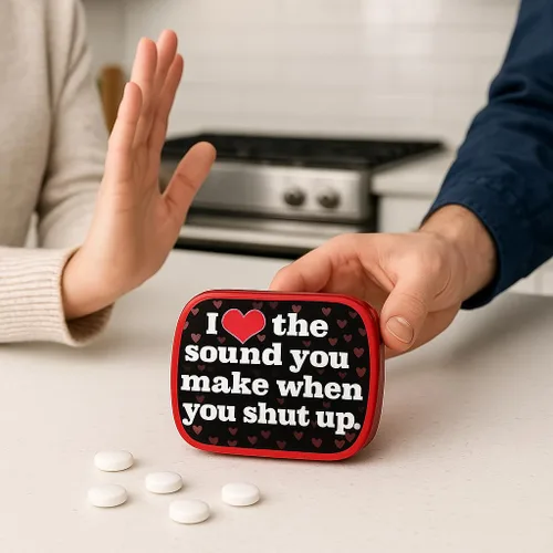 Vista 8 de Love When You Shut Up Mints - Divertidos rellenos de calcetines navideños para amigos, mentas de aliento de menta