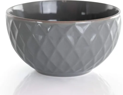 Vista 3 de Elama Round Stoneware Collection - Juego de vajilla de 16 piezas, pizarra y perla