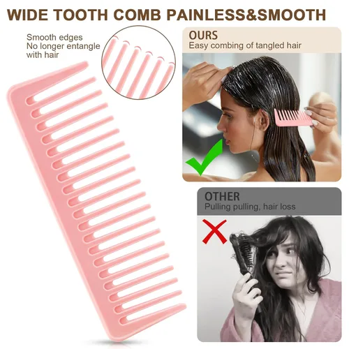 Vista 2 de Peines de pelo para mujer, peines de pelo de dientes anchos y cola de rata, herramienta para el cabello, 10 peines para el cabello, herramienta