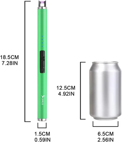 Vista 7 de SUPRUS Encendedor fluorescente que brilla en la oscuridad, encendedor USB, recargable, resistente al viento, tamaño de bolsillo para velas, cocinas