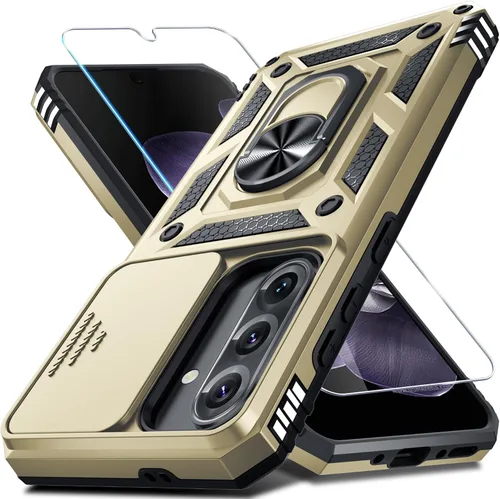Vista 16 de Janmitta Compatible con Samsung Galaxy A26 5G Funda con Cubierta Deslizante Integrada para Lente de Cámara + Protector de Pantalla + Soporte