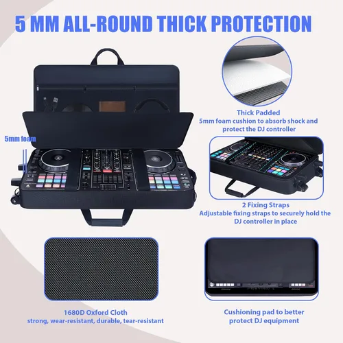 Vista 2 de Funda para controlador DJ con ruedas para DDJ FLX10/GRV6/REV7/REV5/1000/SC LIVE 4