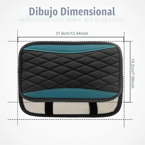 Vista 2 de Funda universal de cuero impermeable para consola central de automóvil, protector de caja de asiento para reposabrazos, accesorios de decoración
