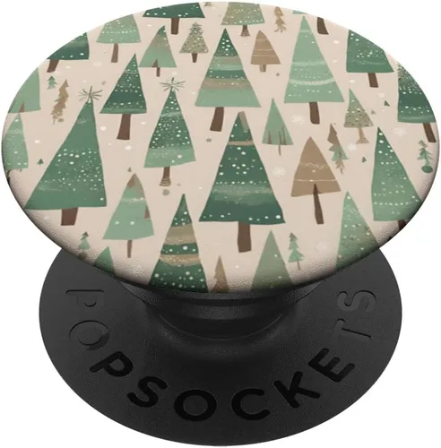 Vista 6 de Árboles de Navidad inspirados en Boston neutros PopSockets MagSafe PopGrip para iPhone