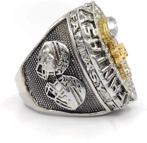 Vista 6 de Customized 2024 Fantasy Football League Championship Trophy Rings Prize