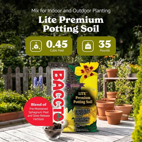 Vista 2 de Michigan Peat 1440 Baccto Lite Premium - Tierra para macetas para jardinería interior y exterior, inicio de semillas, propagación y más, bolsa de 40